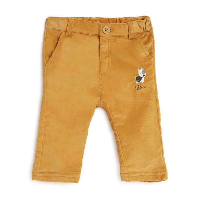 Boys Dark Yellow Solid Long Trouser image number null